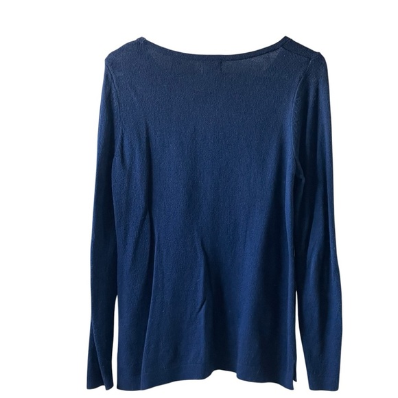 Old Navy Size Medium Navy Blue French Knit Sweater Merci - Picture 3 of 5